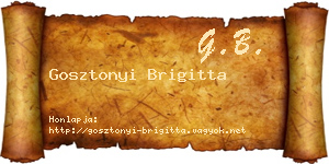 Gosztonyi Brigitta névjegykártya